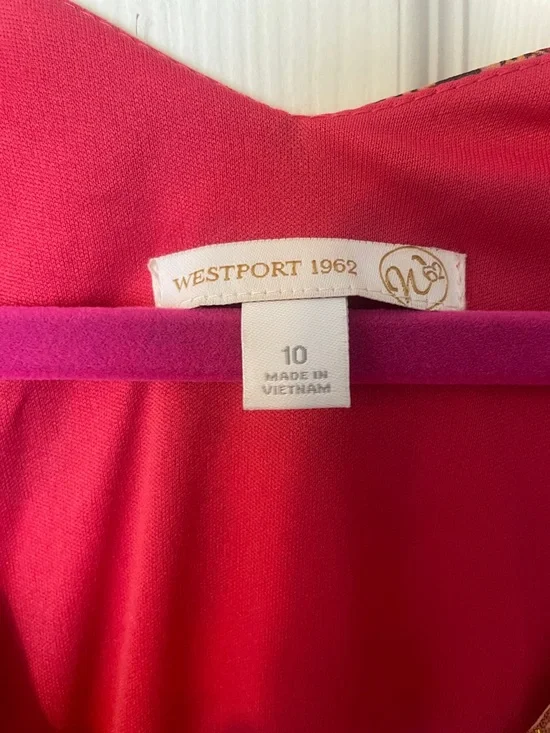 Asymmetrical Red Paisley V-Neck Midi Dress - Picture 5 of 7